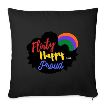 flirtatious, happy and proud - Sofa pillowcase 17,3'' x 17,3'' (45 x 45 cm) - black - Front