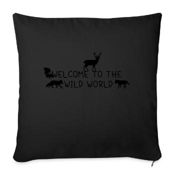 Monde sauvage - Housse de coussin décorative 45 x 45 cm - noir - Devant