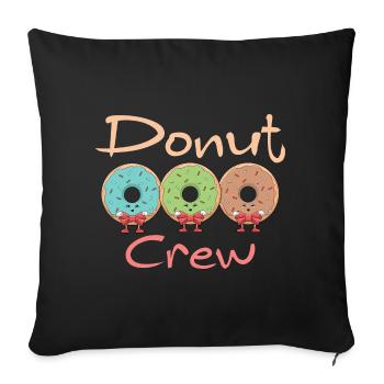 Équipage de beignets - Housse de coussin décorative 45 x 45 cm - noir - Devant