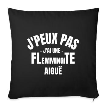 flemme, je suis fatigué, pas du matin - Housse de coussin décorative 45 x 45 cm - noir - Devant