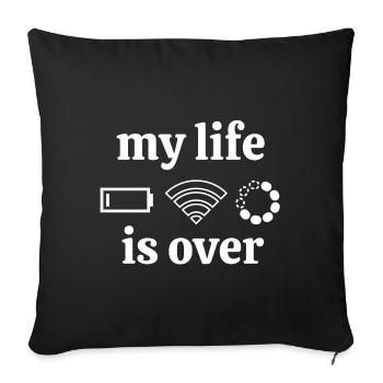 internet, connexion internet, geek - Housse de coussin décorative 45 x 45 cm - noir - Devant