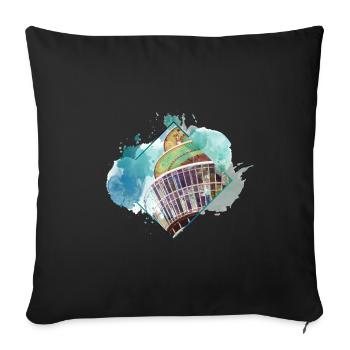 Dusseldorf Germany City Skyline Splash Colorful - Sofa pillowcase 17,3'' x 17,3'' (45 x 45 cm) - black - Front