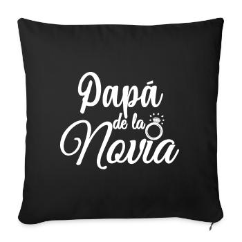 Papa de la Novia Bride's Father Wedding Gift - Sofa pillowcase 17,3'' x 17,3'' (45 x 45 cm) - black - Front