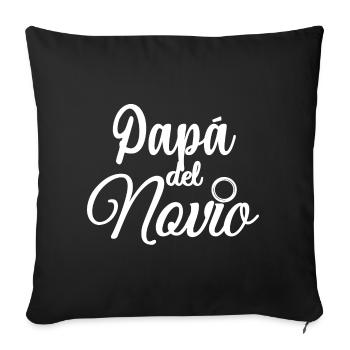 Papa del Novio Groom's Father Wedding Gift - Sofa pillowcase 17,3'' x 17,3'' (45 x 45 cm) - black - Front