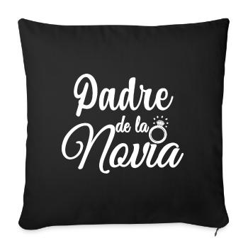 Padre de la Novia Bride's Father Wedding Gift - Sofa pillowcase 17,3'' x 17,3'' (45 x 45 cm) - black - Front