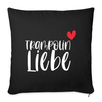 Trampolin Liebe Springen Hobby Geschenk - Sofakissenbezug 45 x 45 cm - Schwarz - Vorne