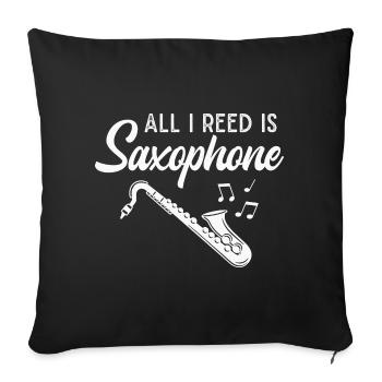 Saxophone Musicien Jazz Saxophoniste Orchestra - Housse de coussin décorative 45 x 45 cm - noir - Devant