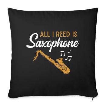 Saxophone Musicien Jazz Saxophoniste Orchestra - Housse de coussin décorative 45 x 45 cm - noir - Devant