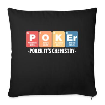 Table d’époque des éléments Chimie Jouer au poker - Housse de coussin décorative 45 x 45 cm - noir - Devant