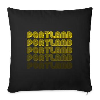 Portland Retro Gradient Typo - Sofa pillowcase 17,3'' x 17,3'' (45 x 45 cm) - black - Front