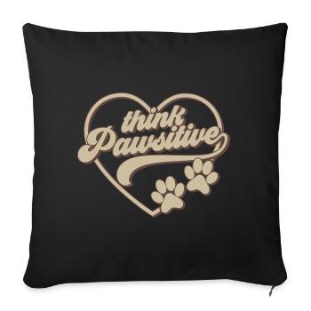think pawsitive | Colors can be changed - Sofa pillowcase 17,3'' x 17,3'' (45 x 45 cm) - black - Front