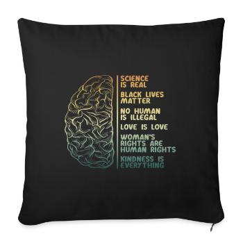 Science Vie humaine Amour Femmes Droits - Housse de coussin décorative 45 x 45 cm - noir - Devant