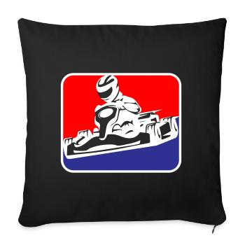 Kart Go-Kart Racing | Les couleurs peuvent être changées - Housse de coussin décorative 45 x 45 cm - noir - Devant