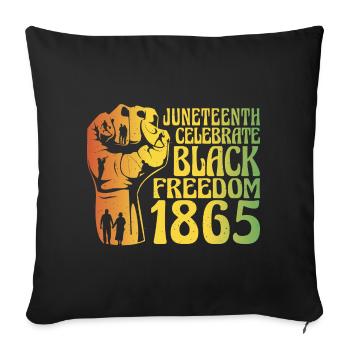 Black Freedom T-Shirt - Sofa pillowcase 17,3'' x 17,3'' (45 x 45 cm) - black - Front