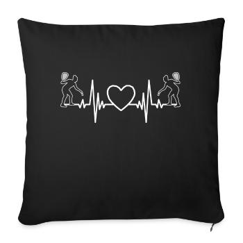 Joueur de squash Racquetball Jeu de squash Racquetball - Housse de coussin décorative 45 x 45 cm - noir - Devant