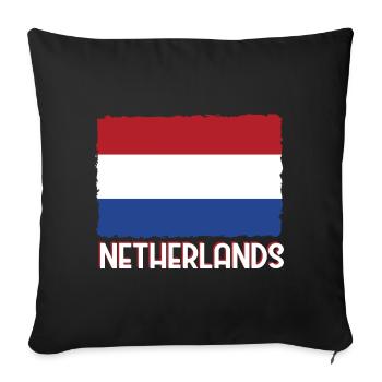 Pays-Bas Flag Hollande - Housse de coussin décorative 45 x 45 cm - noir - Devant