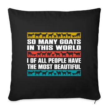 J’ai les plus belles chèvres du monde - Housse de coussin décorative 45 x 45 cm - noir - Devant