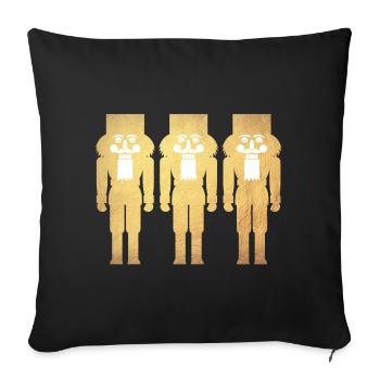 Casse-Noisette Or 3 décoration de Noël deluxe - Housse de coussin décorative 45 x 45 cm - noir - Devant