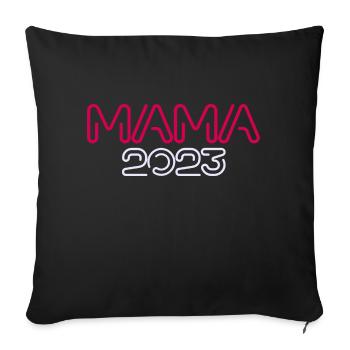 MAMA 2023 - expectant mother Design by vauART - Sofa pillowcase 17,3'' x 17,3'' (45 x 45 cm) - black - Front