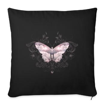 A heavenly butterfly of delicate clouds - Sofa pillowcase 17,3'' x 17,3'' (45 x 45 cm) - black - Front