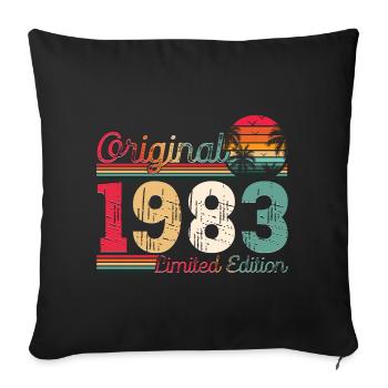 Born 1983 40th birthday Gift man/ woman - Sofa pillowcase 17,3'' x 17,3'' (45 x 45 cm) - black - Front