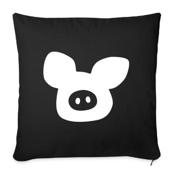 Pig Head Vector Farm Happiness Animal Love - Sofa pillowcase 17,3'' x 17,3'' (45 x 45 cm) - black - Front