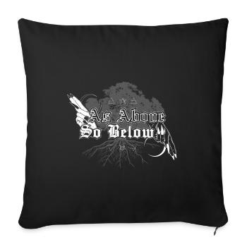 As at the top so at the bottom, Solve et Coagula, Tree - Sofa pillowcase 17,3'' x 17,3'' (45 x 45 cm) - black - Front