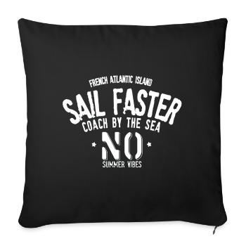 Sail Faster Noirmoutier - Housse de coussin décorative 45 x 45 cm - noir - Devant