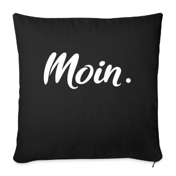 Moin. White - Sofakissenbezug 45 x 45 cm - Schwarz - Vorne