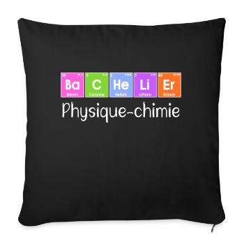 Cadeau bachelier BAC 2023 Bachelière 2023 physique - Housse de coussin décorative 45 x 45 cm - noir - Devant