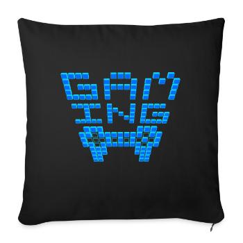 Gamer-Szene-blau - Sofakissenbezug 45 x 45 cm - Schwarz - Vorne
