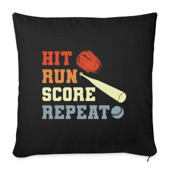 Baseball Slogan - Sofa pillowcase 17,3'' x 17,3'' (45 x 45 cm) - black - Front