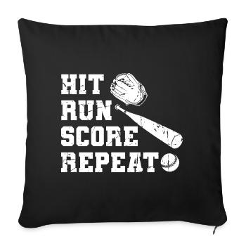 Baseball Motivation - Sofa pillowcase 17,3'' x 17,3'' (45 x 45 cm) - black - Front