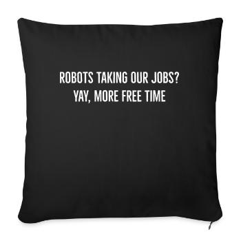 unemployed - Sofa pillowcase 17,3'' x 17,3'' (45 x 45 cm) - black - Front