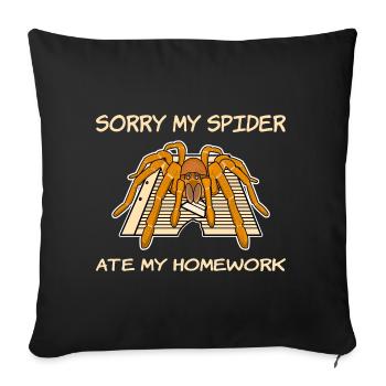 My spider ate my homework - Sofa pillowcase 17,3'' x 17,3'' (45 x 45 cm) - black - Front