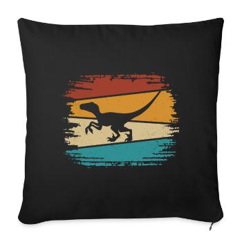 Velociraptor Dino Dinosaurs - Sofa pillowcase 17,3'' x 17,3'' (45 x 45 cm) - black - Front