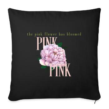 Blooming Pink Peony - Sofa pillowcase 17,3'' x 17,3'' (45 x 45 cm) - black - Front