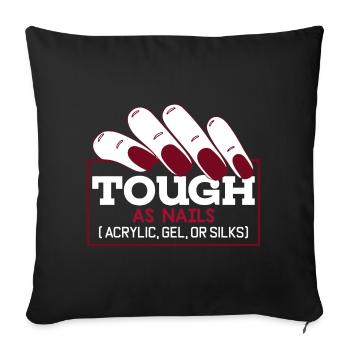 Nail Tech Nail Tech Tough As Nails - Sofa pillowcase 17,3'' x 17,3'' (45 x 45 cm) - black - Front