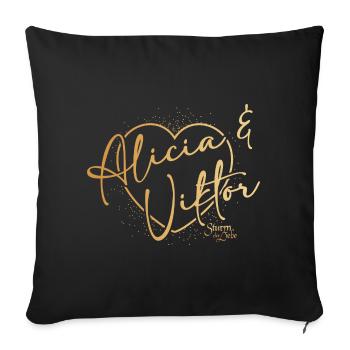 Sturm der Liebe Traumpaar Alicia & Viktor - Sofakissenbezug 45 x 45 cm - Schwarz - Vorne