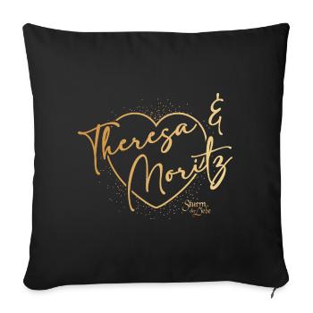 Sturm der Liebe Traumpaar Theresa & Moritz - Sofakissenbezug 45 x 45 cm - Schwarz - Vorne