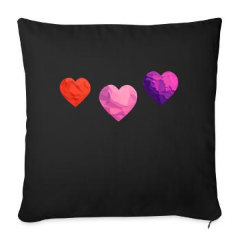 Wedding Engagement Valentine's Day Mother's Day Love - Sofa pillowcase 17,3'' x 17,3'' (45 x 45 cm) - black - Front
