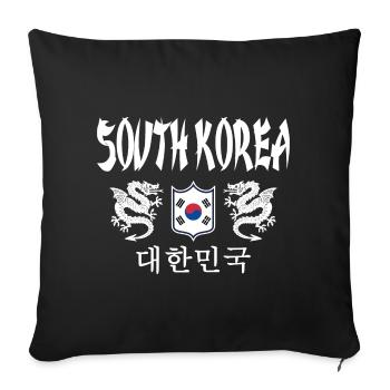 Corée du Sud - Housse de coussin décorative 45 x 45 cm - noir - Devant