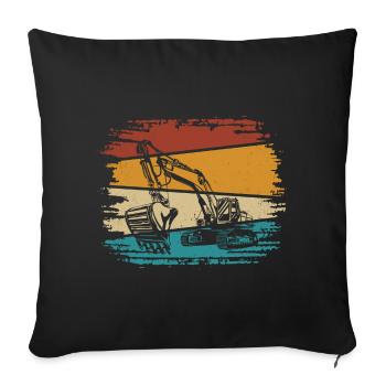 Excavatrice - Housse de coussin décorative 45 x 45 cm - noir - Devant