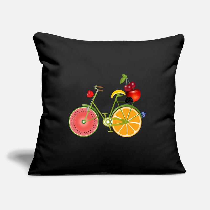 drôle de vélo vert fruité décoré Housse de coussin décorative 45 x 45 cm
