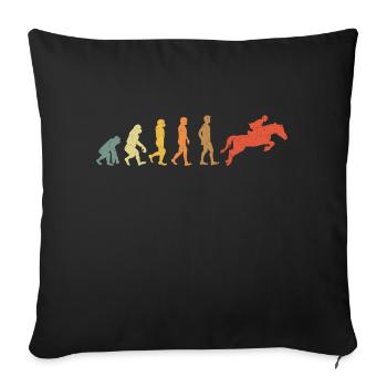 Pferd Reiten Evolution Vintge Retro - Sofakissenbezug 45 x 45 cm - Schwarz - Vorne