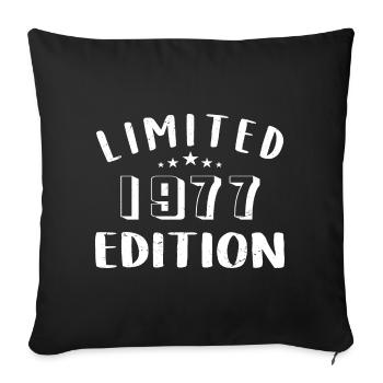 Birthday 1977 Limited Edition 1977 - Sofa pillowcase 17,3'' x 17,3'' (45 x 45 cm) - black - Front
