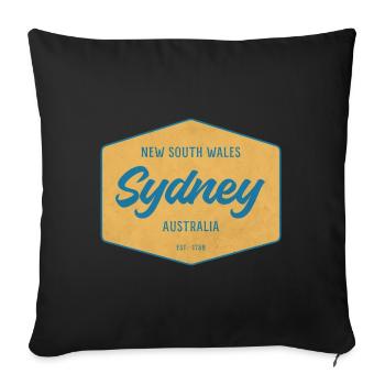 Sydney Vintage Destination Badge - Sofa pillowcase 17,3'' x 17,3'' (45 x 45 cm) - black - Front
