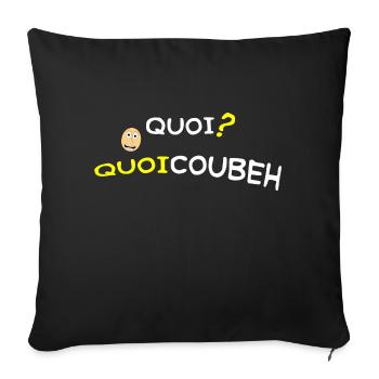 quoicoubeh - Housse de coussin décorative 45 x 45 cm - noir - Devant
