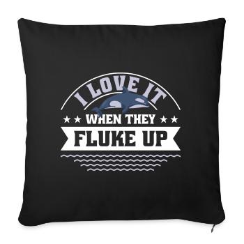 Whale Watching Whale Watching Orca Blue Whale - Sofa pillowcase 17,3'' x 17,3'' (45 x 45 cm) - black - Front