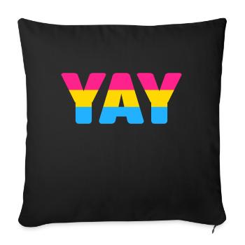 Pansexual YAY - Sofa pillowcase 17,3'' x 17,3'' (45 x 45 cm) - black - Front
